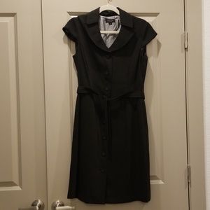Black, pinstripe, button up work dress size 6